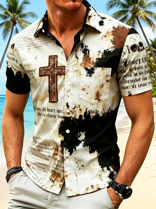 men's vintage style shirt front view