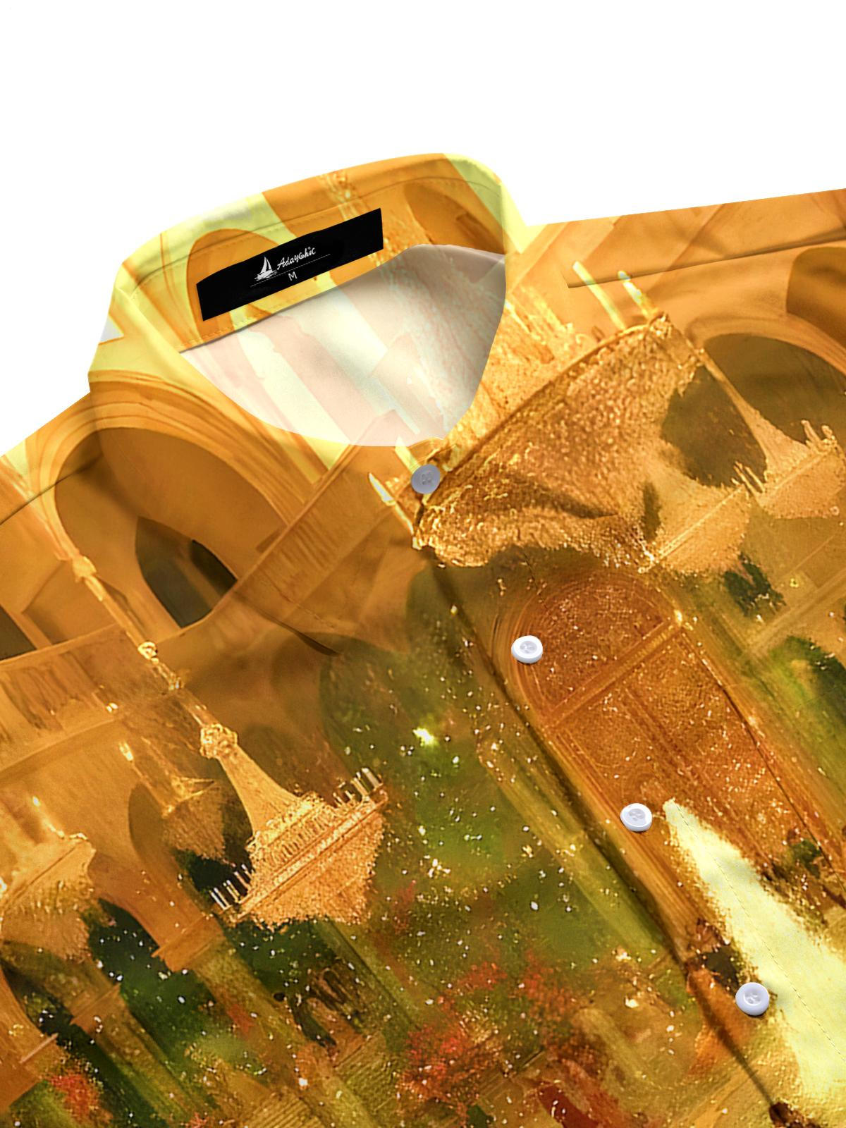 Vintage Dance Floor Men's Pocket Long Sleeve Shirts