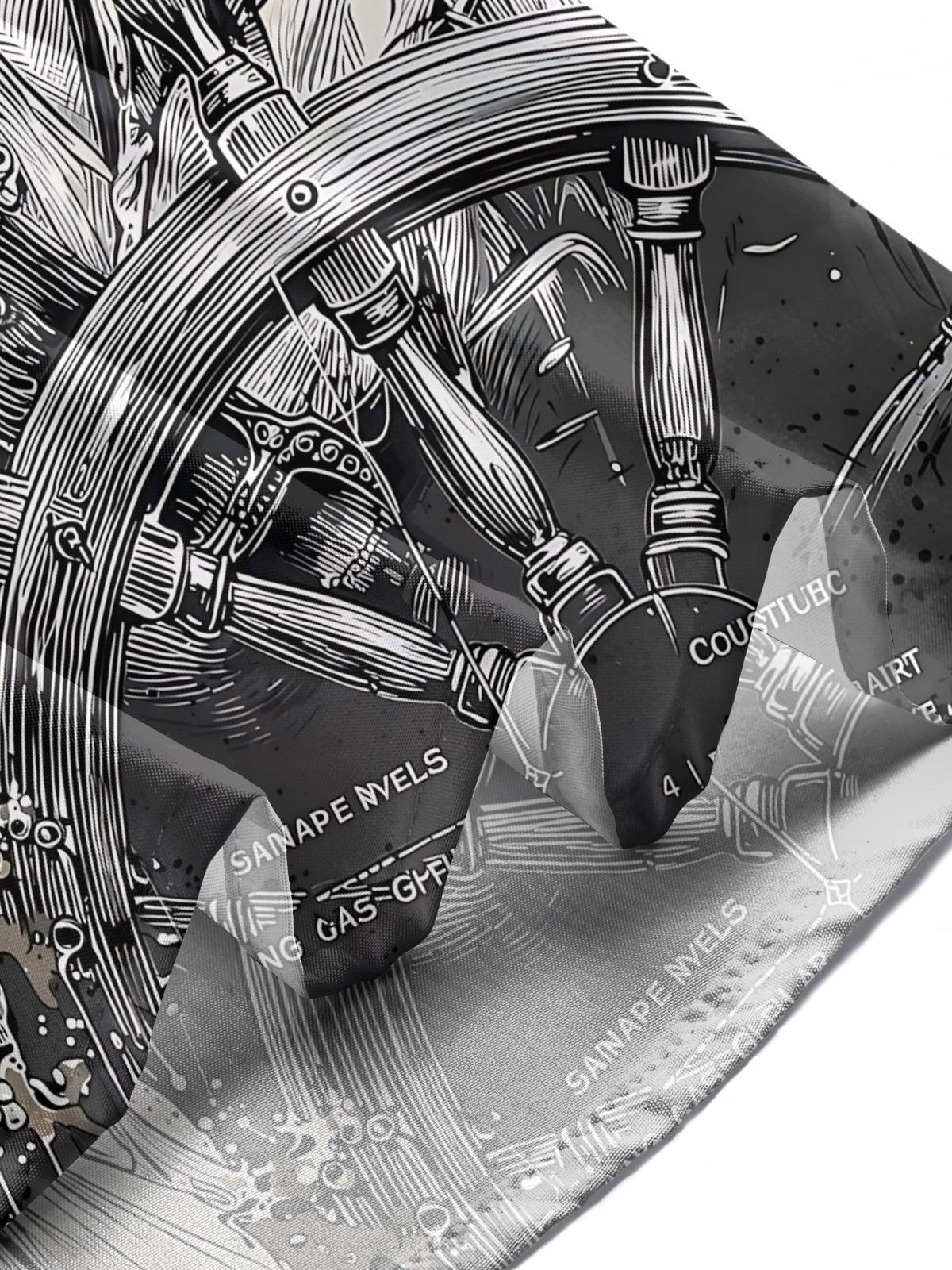 Pirate Print Men's Pocket Short Sleeve Shirts