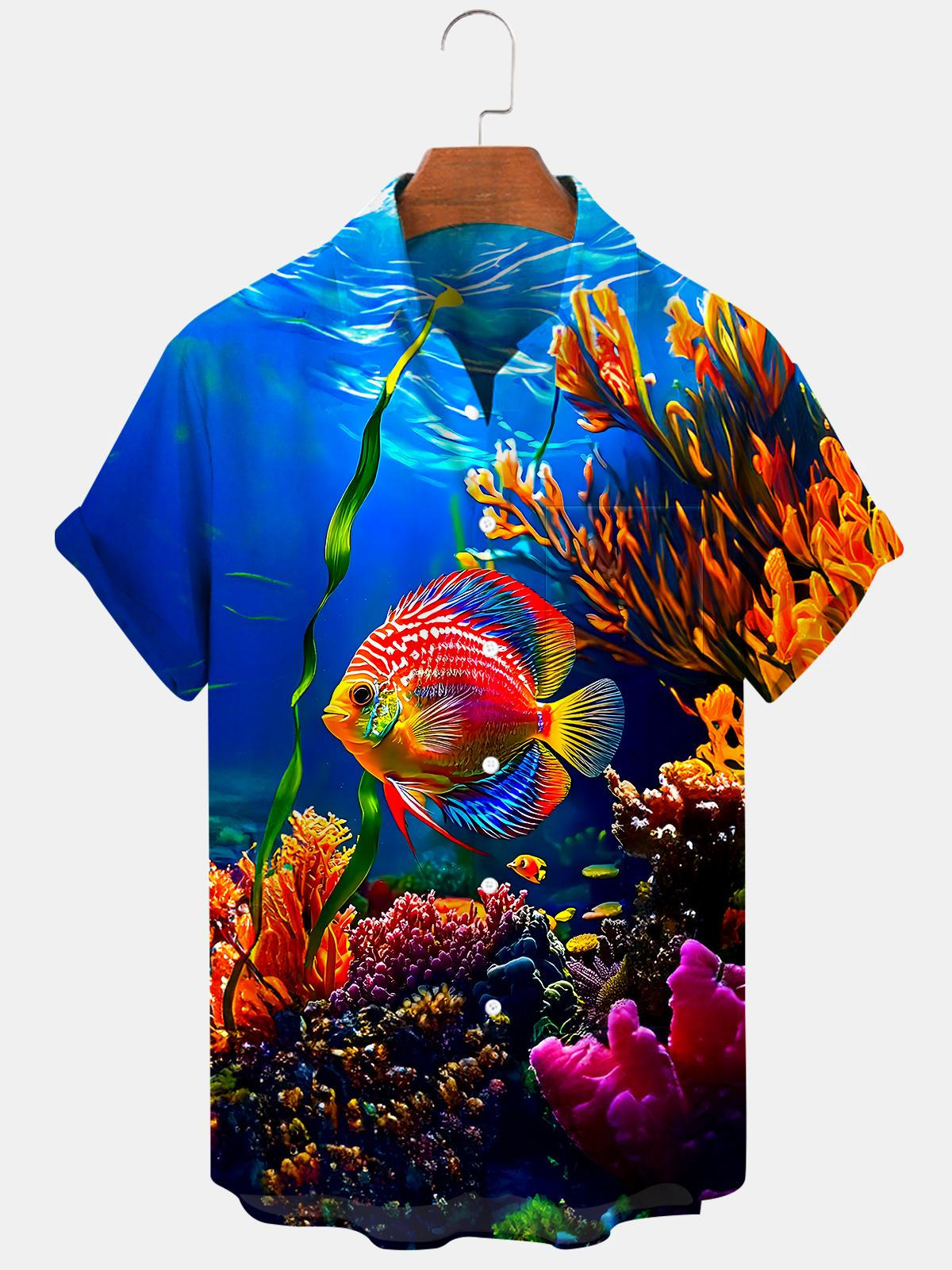 Fish Men's Pocket Short Sleeve Shirts