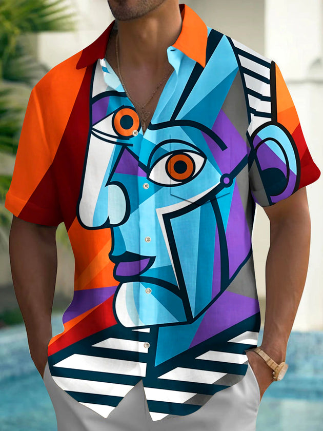 Men's short sleeve pocket shirt front view