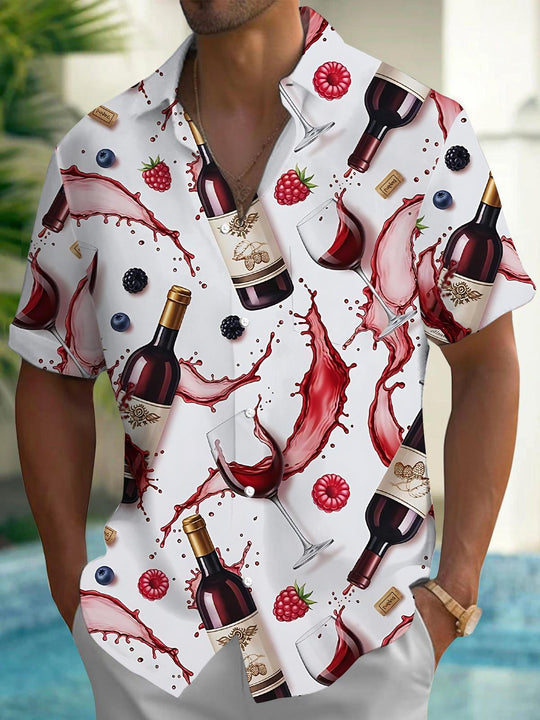 men's red shirt front view
