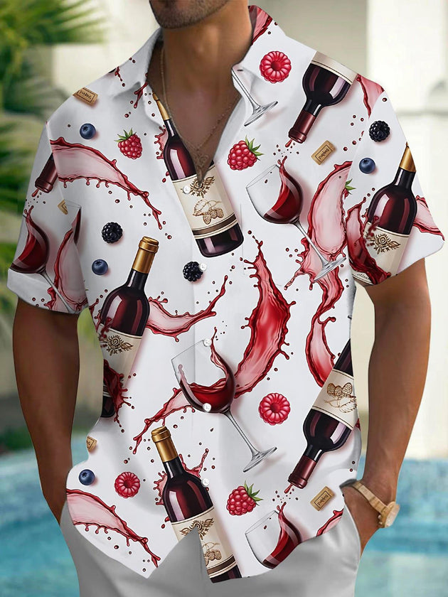men's red shirt front view