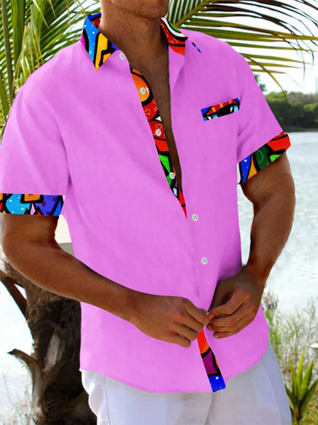 men's patterned sweater shirt front view