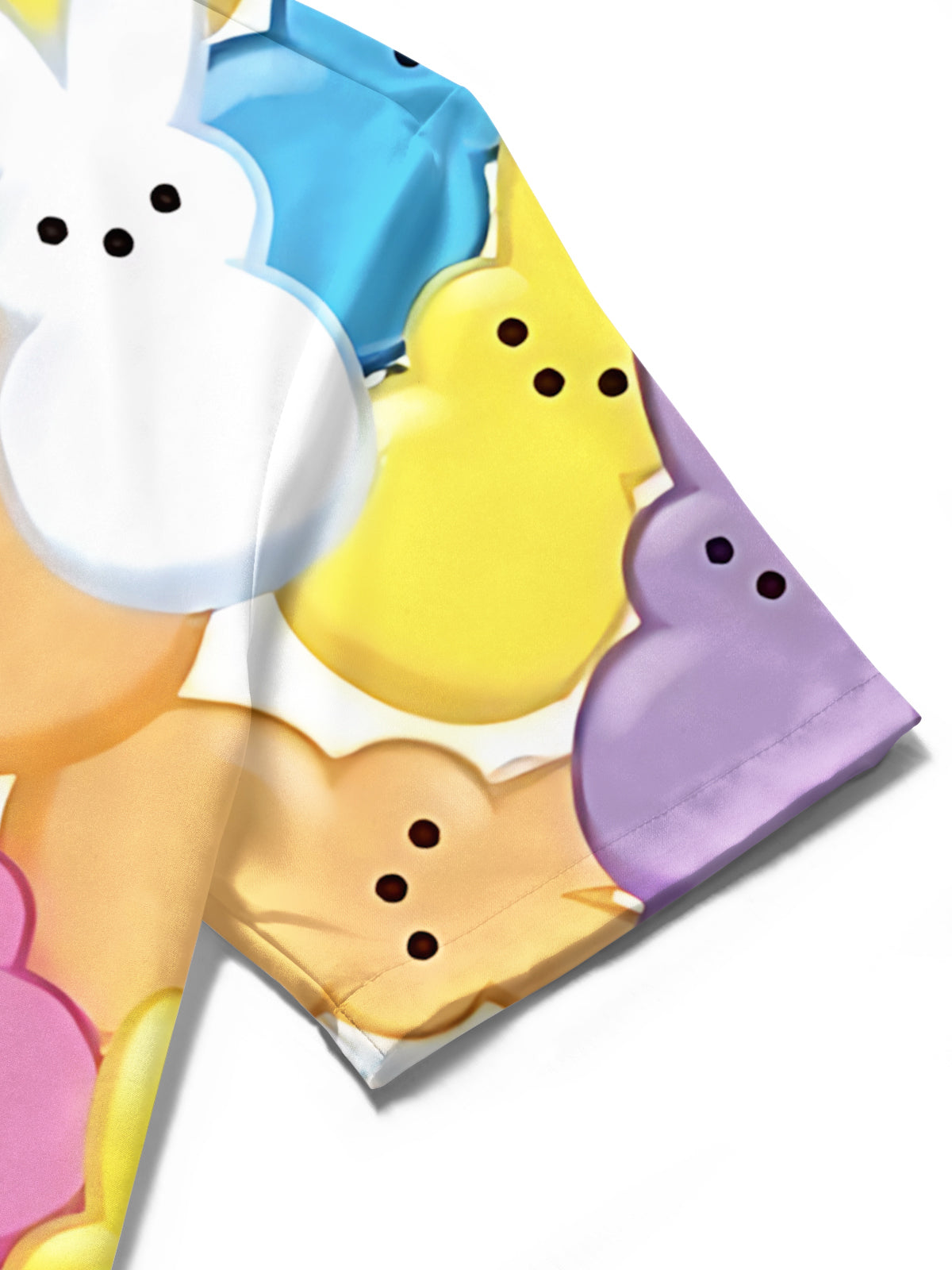 Easter Bunny Print Men's Pocket Short Sleeve Shirts