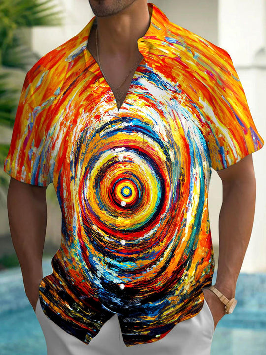 men's patterned sweater shirt front view