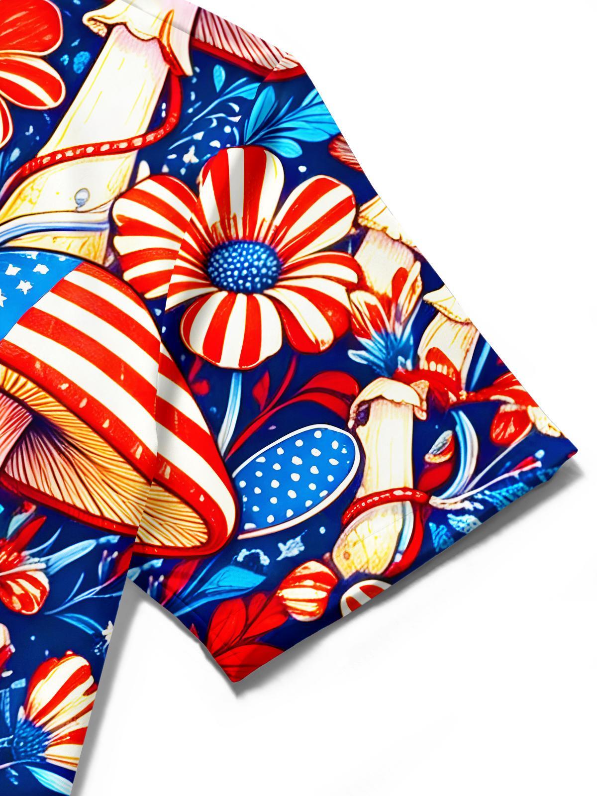 men's floral shirt close-up short sleeve