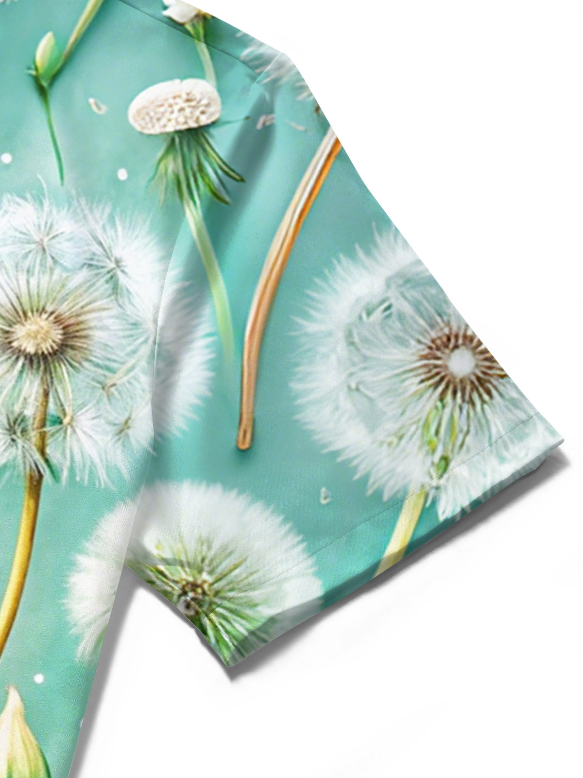 Dandelion Print Men's Pocket Short Sleeve Shirts