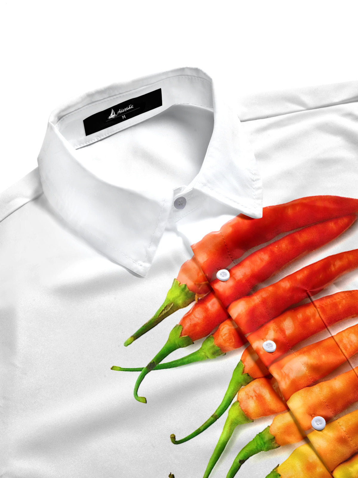 Chili Print Men's Pocket Short Sleeve Shirts