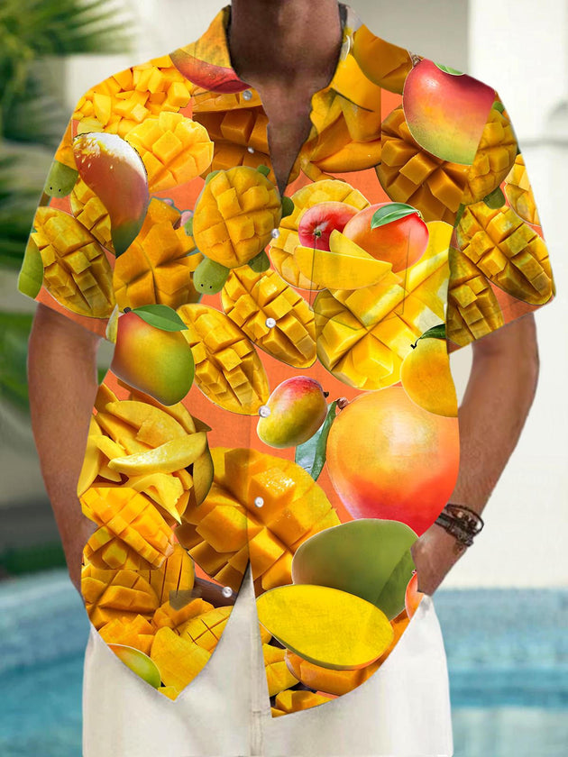 men's Hawaiian shirt front view tropical beach vacation