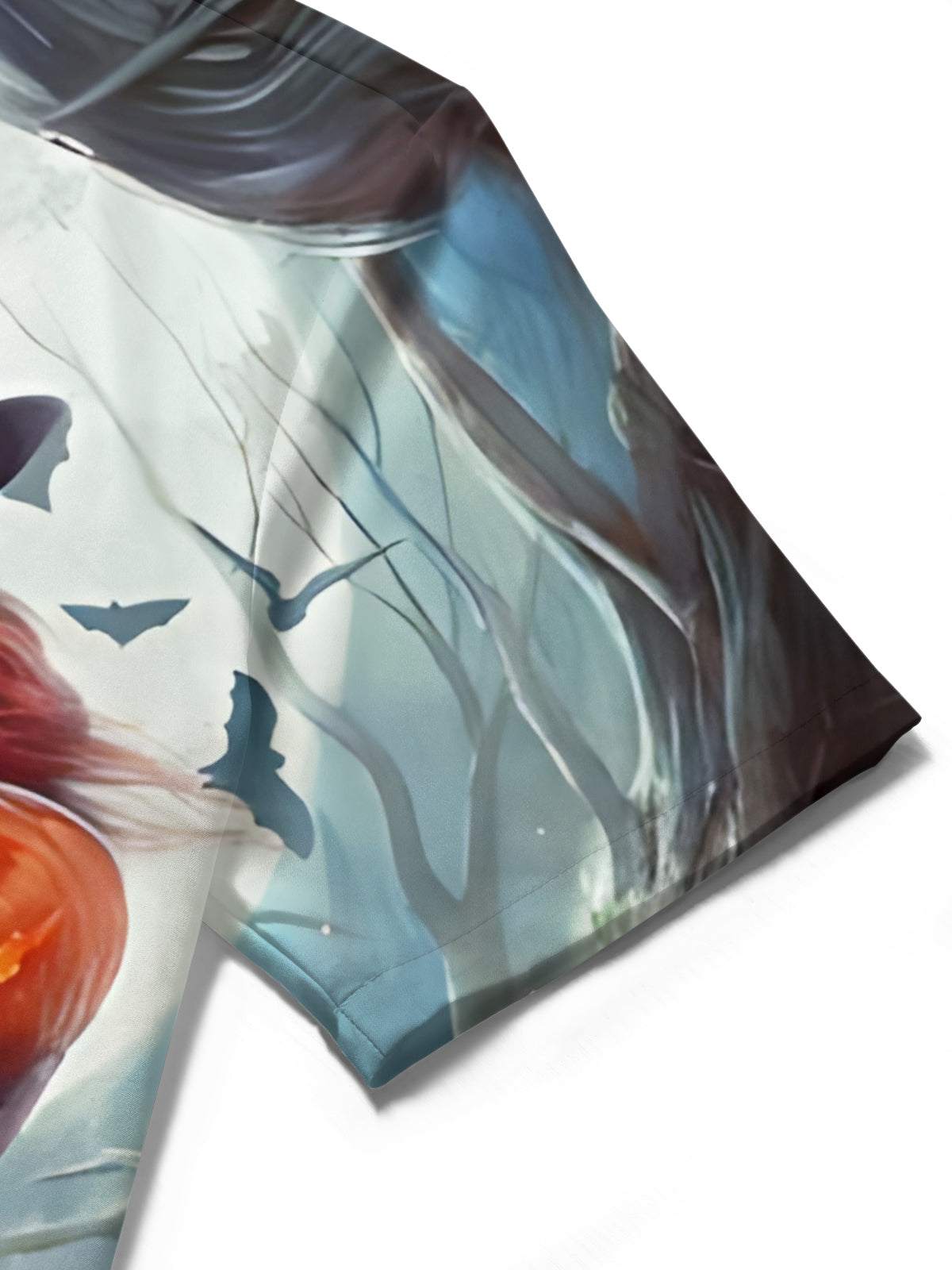 Halloween Witch Pumpkin Print Men's Pocket Short Sleeve Shirts