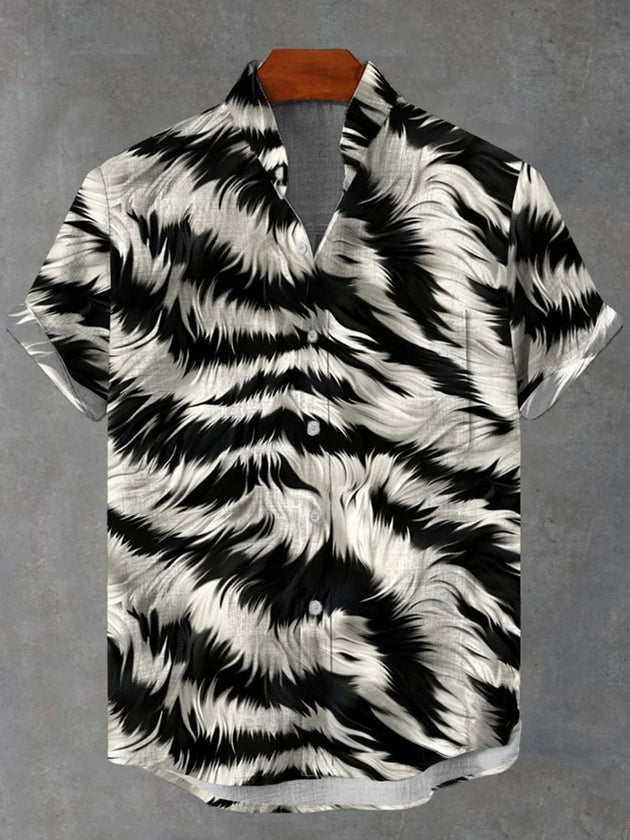 men's animal print shirt front view