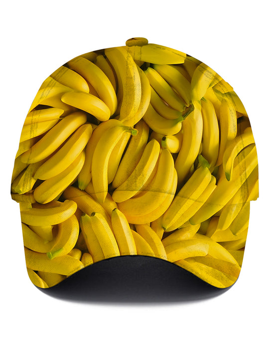 Men's banana print baseball cap front view