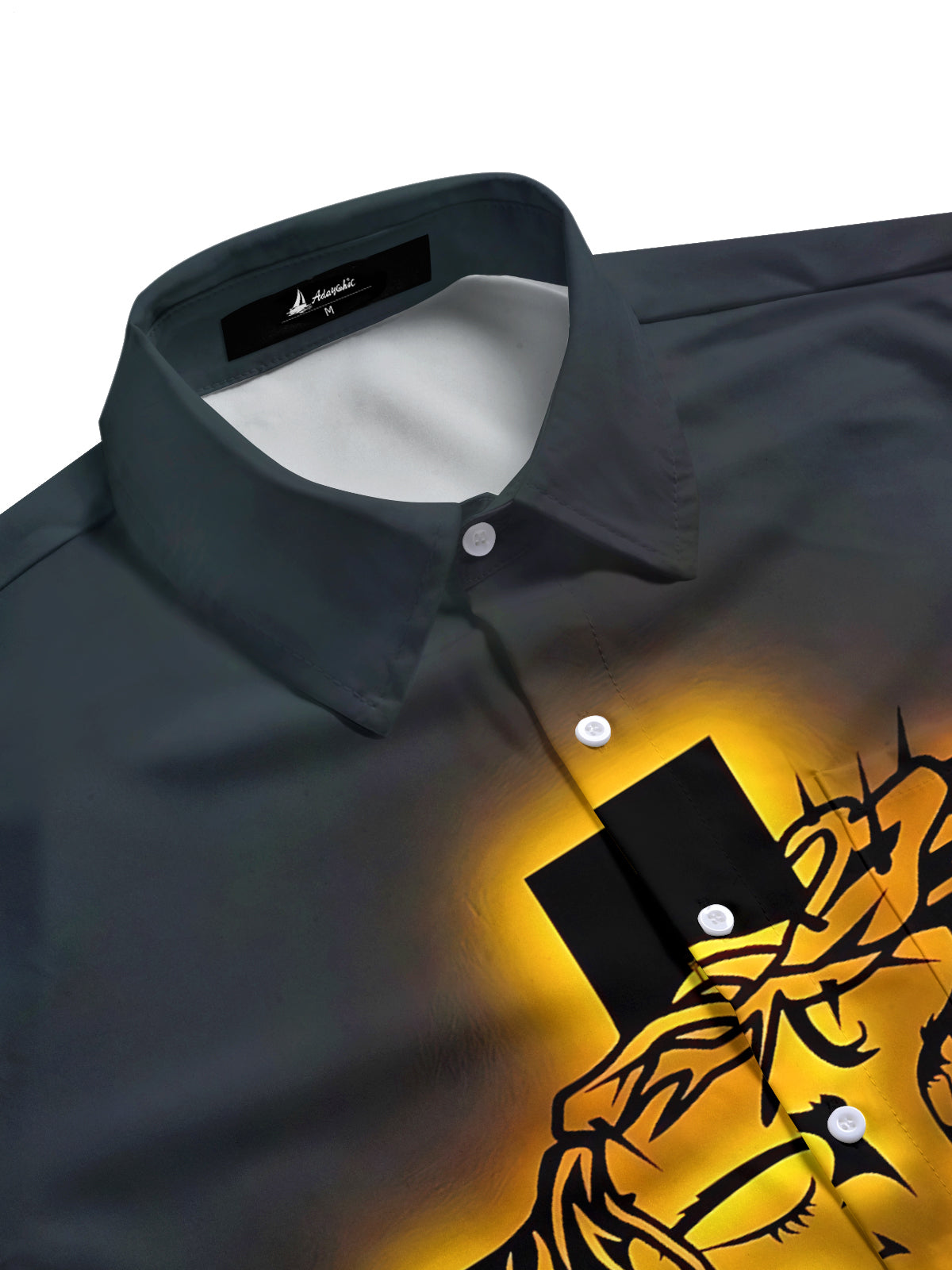 Jesus Cross Print Men's Pocket Short Sleeve Shirts