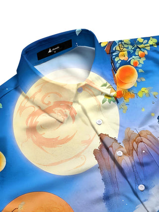 men's printed short sleeve flat lay shirt