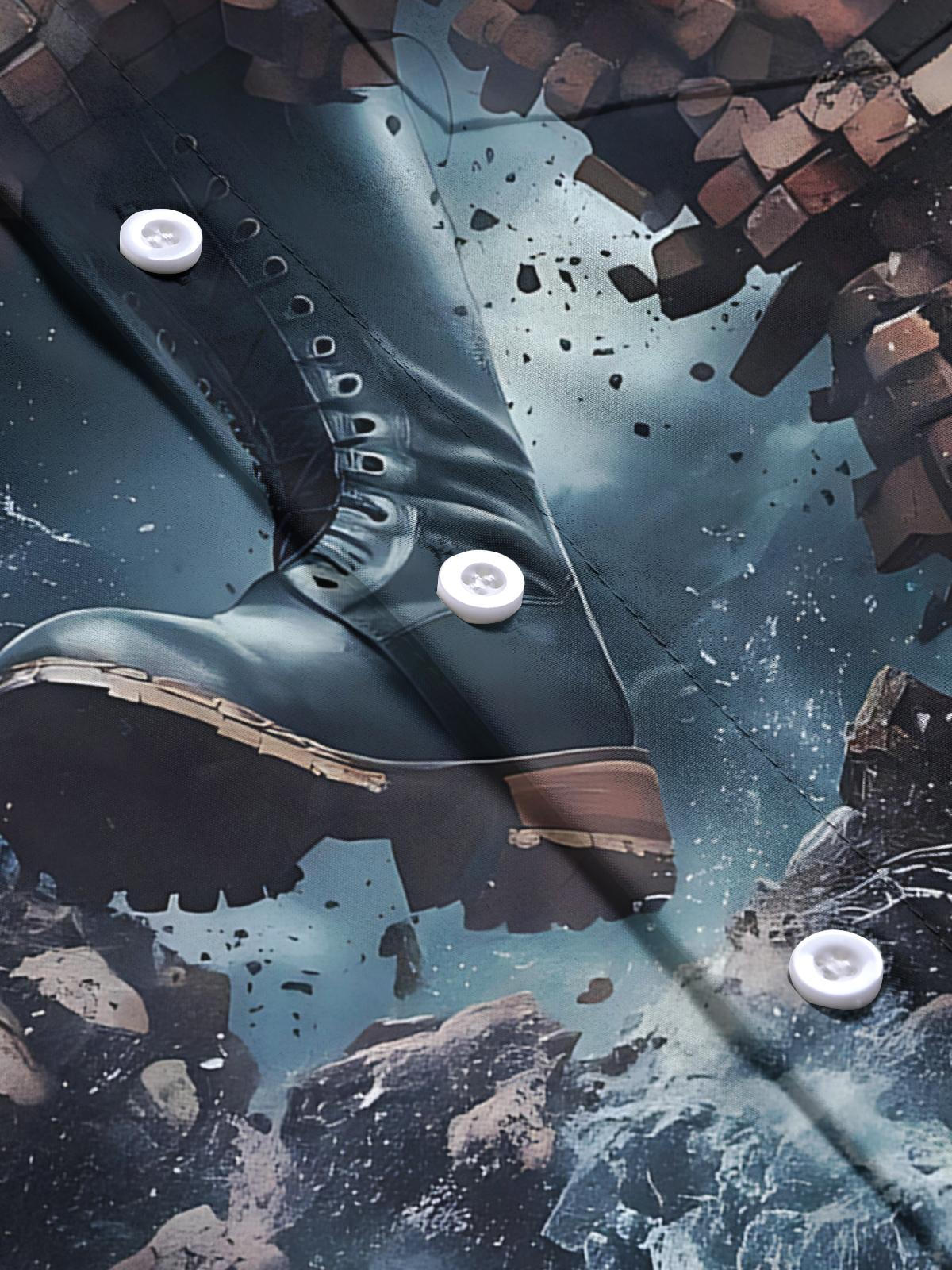 Boots Wall Art Print Men's Pocket Short Sleeve Shirts