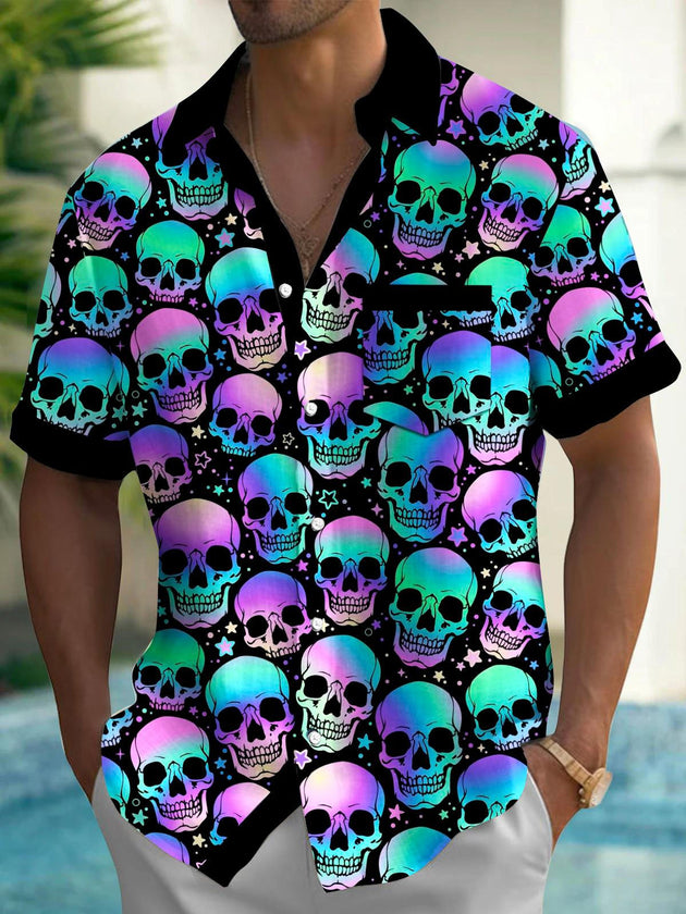 men's patterned sweater shirt front view