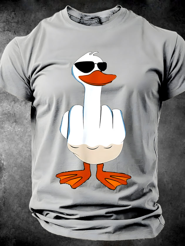Men's duck printed short sleeve graphic t-shirt front view