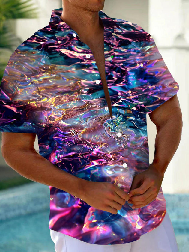 men's abstract print shirt front view