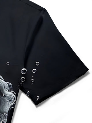 men's printed shirt close-up short sleeve