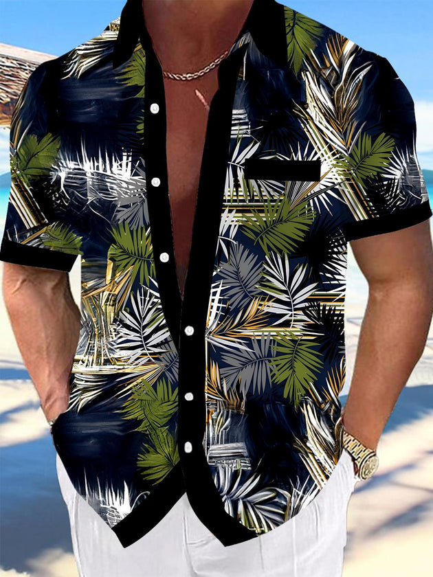 men's Hawaiian shirt front view tropical beach vacation
