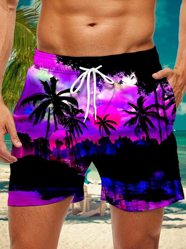 men's Hawaiian casual pants front view beach vacation