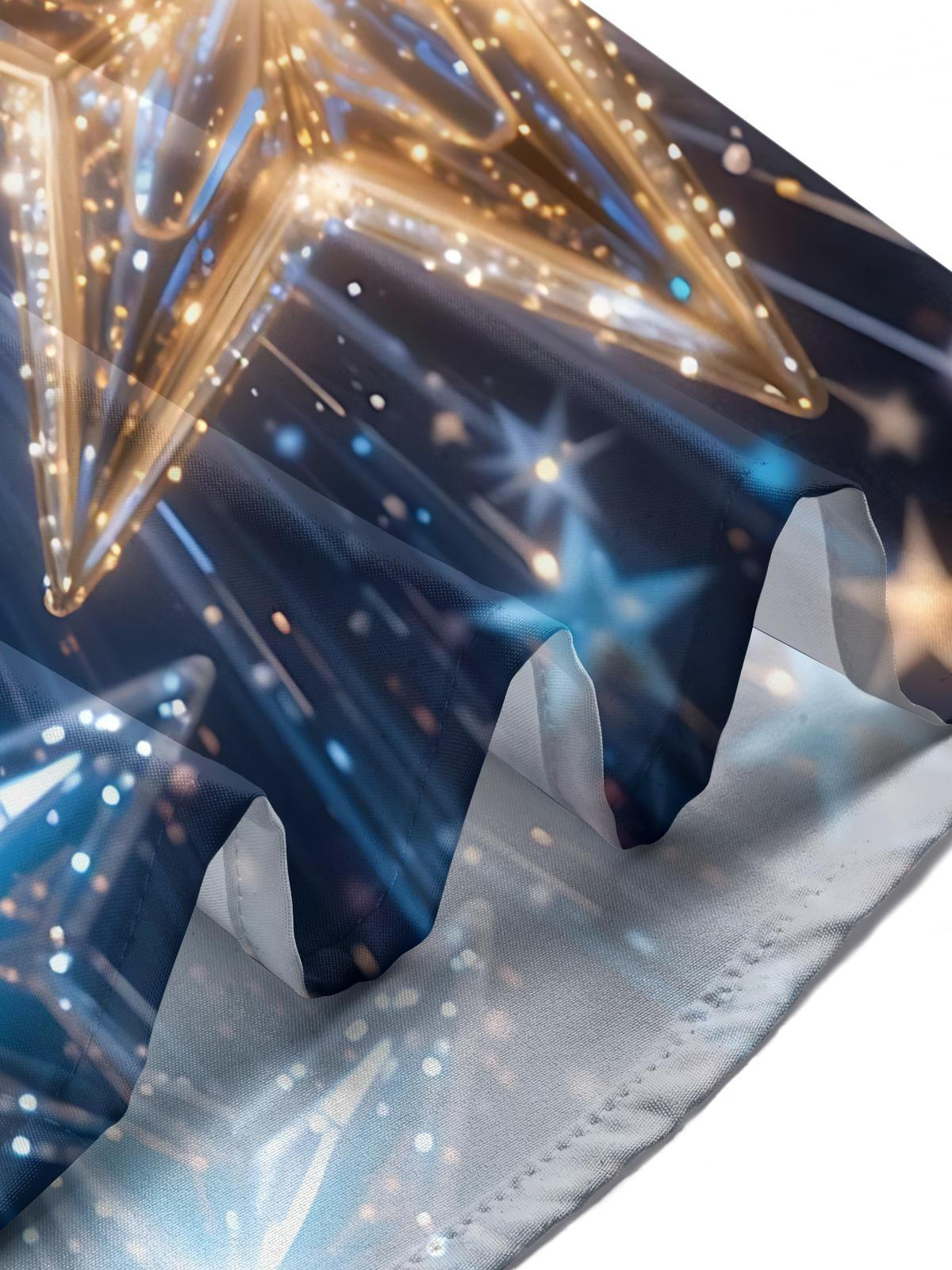 Sparkly Star Print Men's Pocket Long Sleeve Shirts