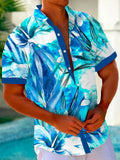 Hawaiian Floral Men's Pocket Short Sleeve Shirts