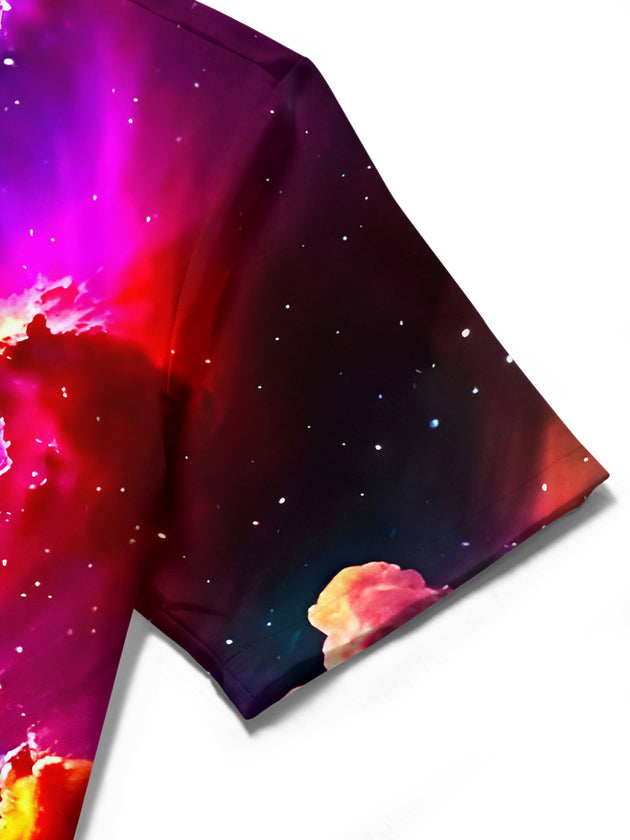 men's tie dye short sleeve flat lay shirt