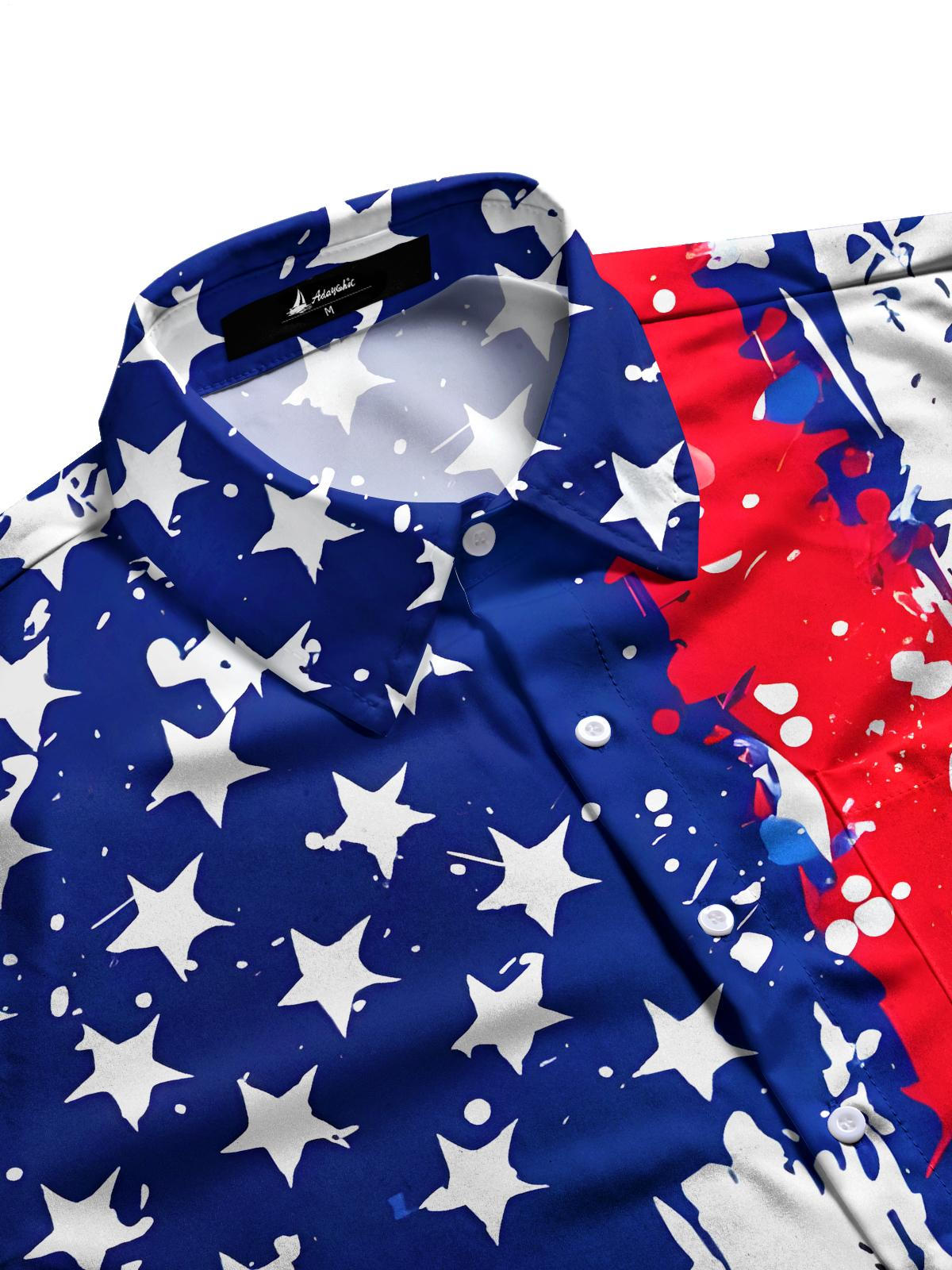 Independence Day Men's Pocket Short Sleeve Shirts