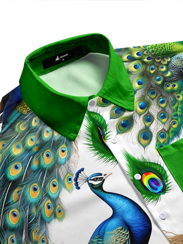 men's feather print shirt back view