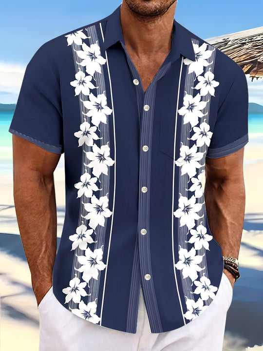 men's floral shirt front view