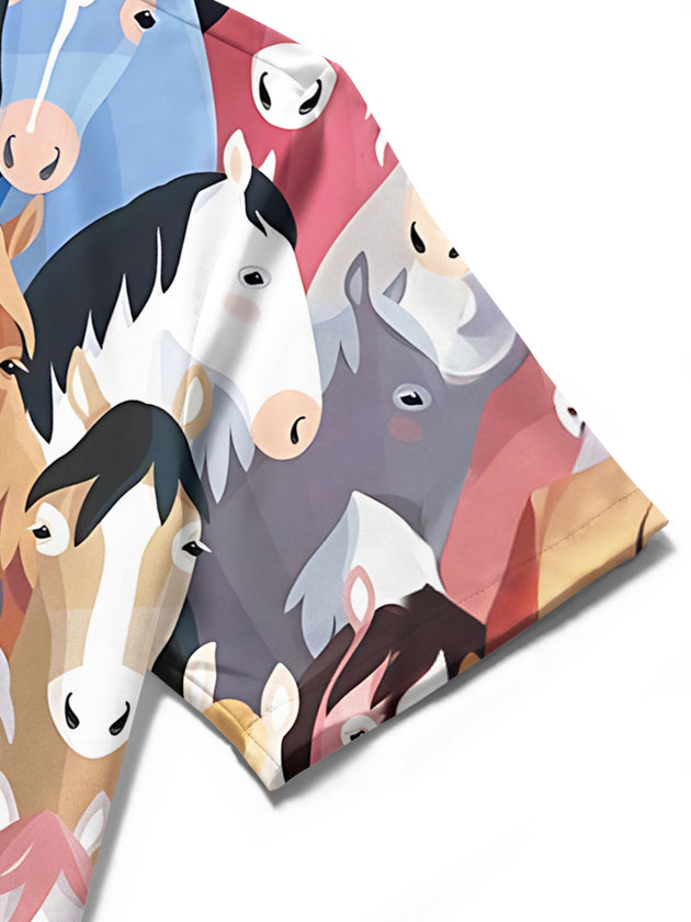 men's printed shirt close-up short sleeve