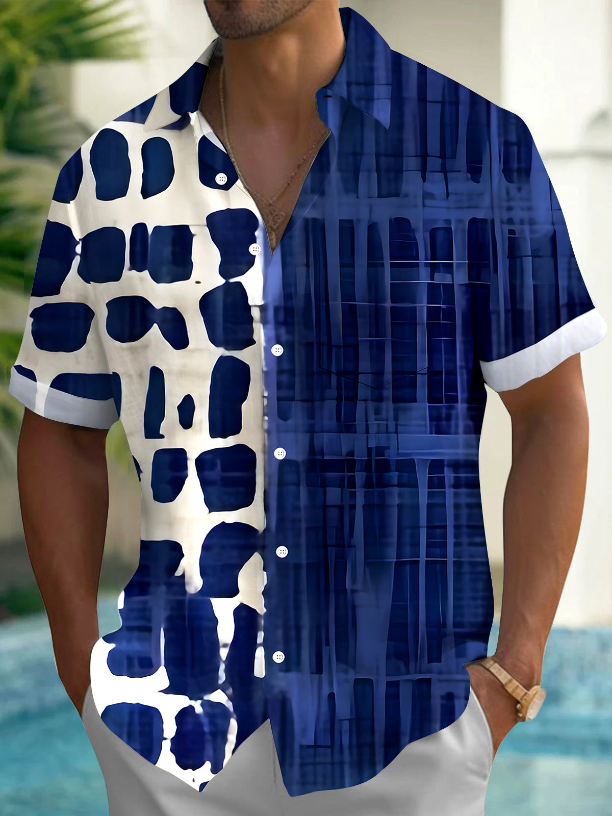 Geometry Men's Pocket Short Sleeve Shirts