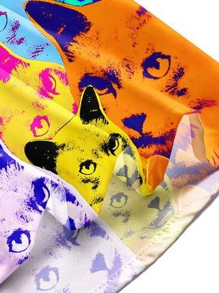 men's cat print shirt summer vacation