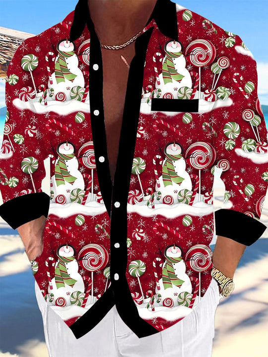 men's Christmas shirt front view holiday party