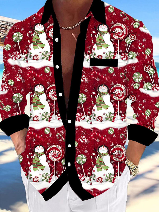 men's Christmas shirt front view holiday party