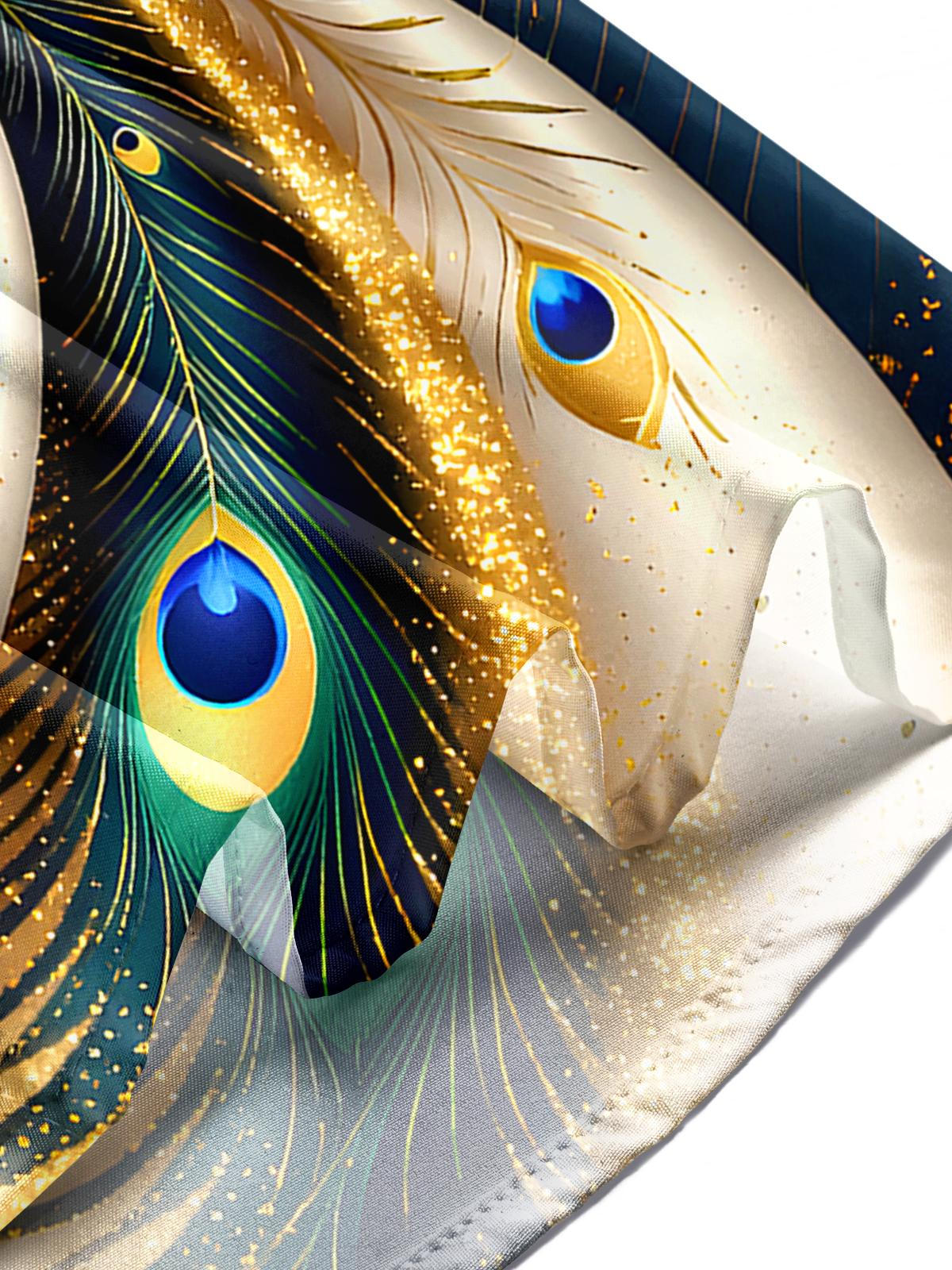 Peacock Feather Men's Pocket Short Sleeve Shirts