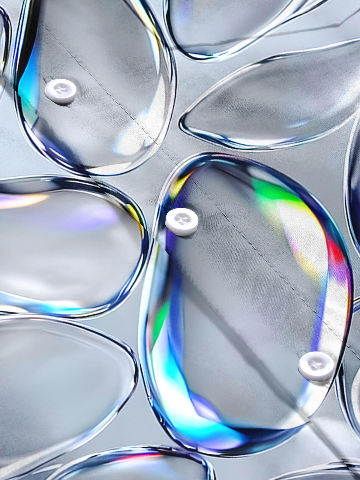 Water Drop Men's Pocket Short Sleeve Shirts