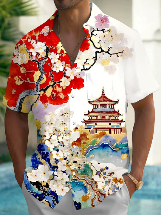 men's floral shirt front view