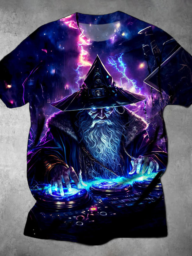 men's music print graphic t-shirt front view