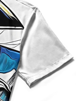 men's printed shirt close-up short sleeve