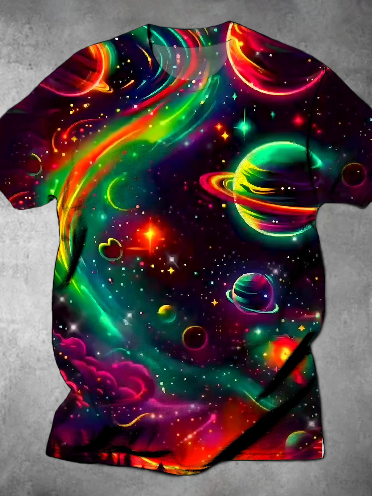 Universe Round Neck Short Sleeve Men's T-shirt