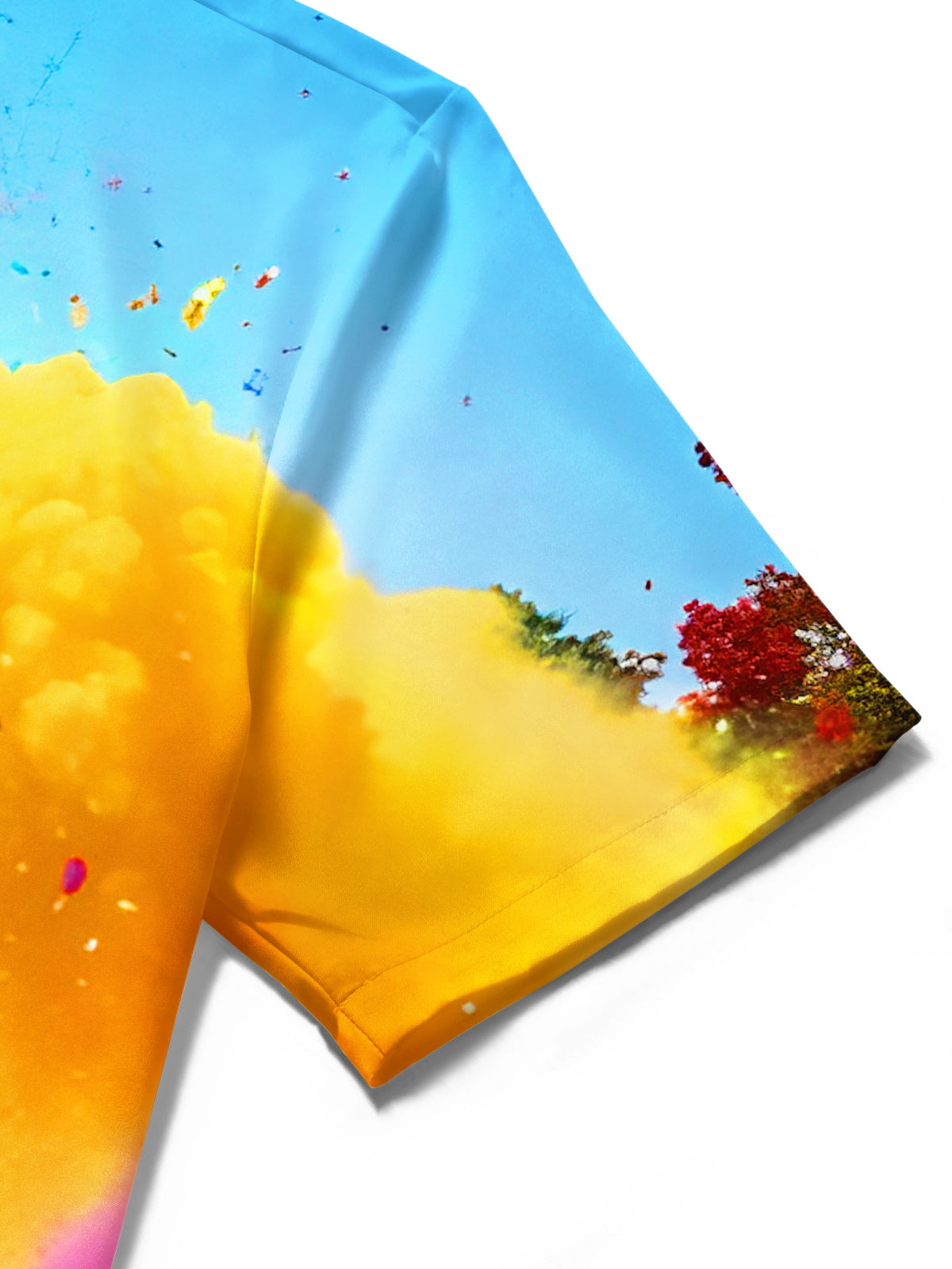 Fun Colorful Run Festival Men's Pocket Short Sleeve Shirts