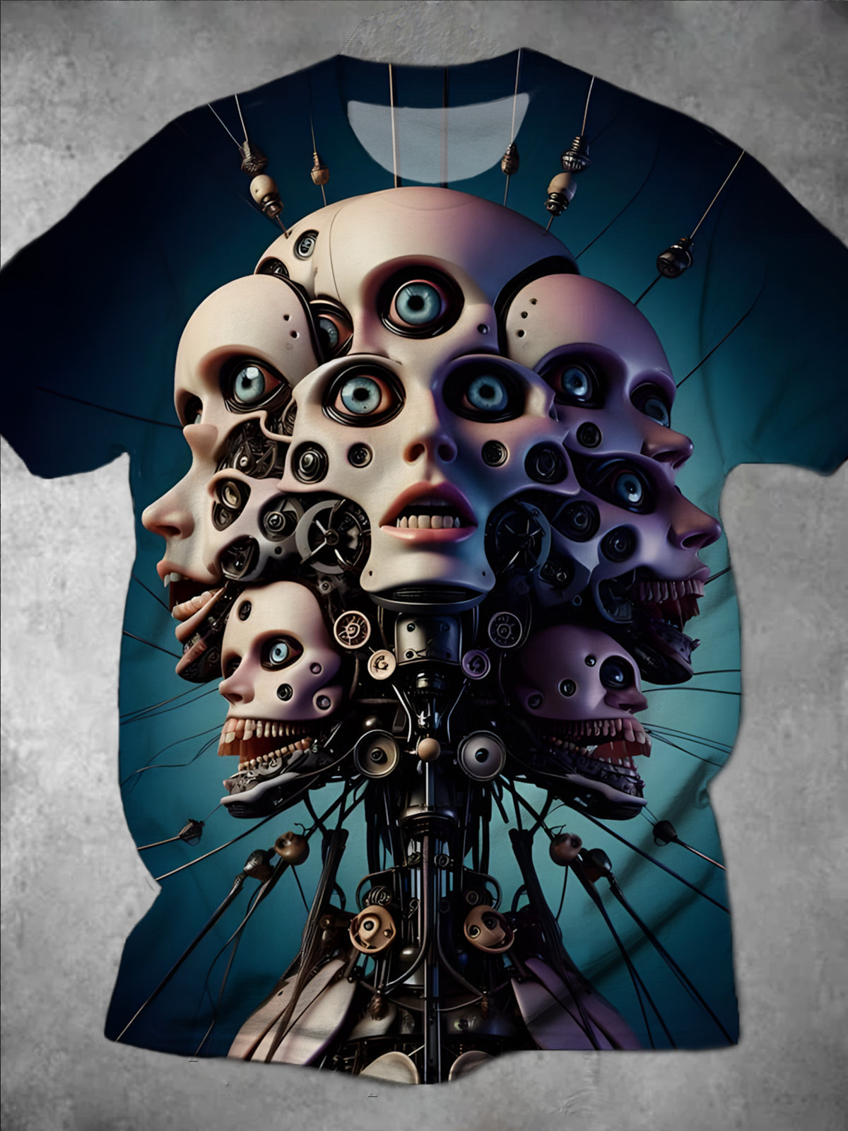 Skull Round Neck Short Sleeve Men's T-shirt