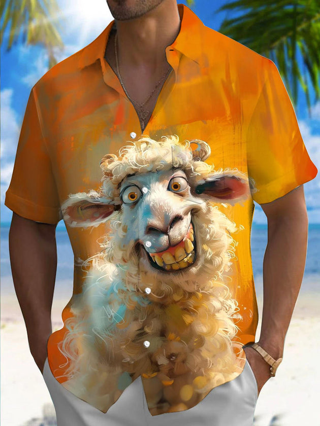 men's animal print shirt front view