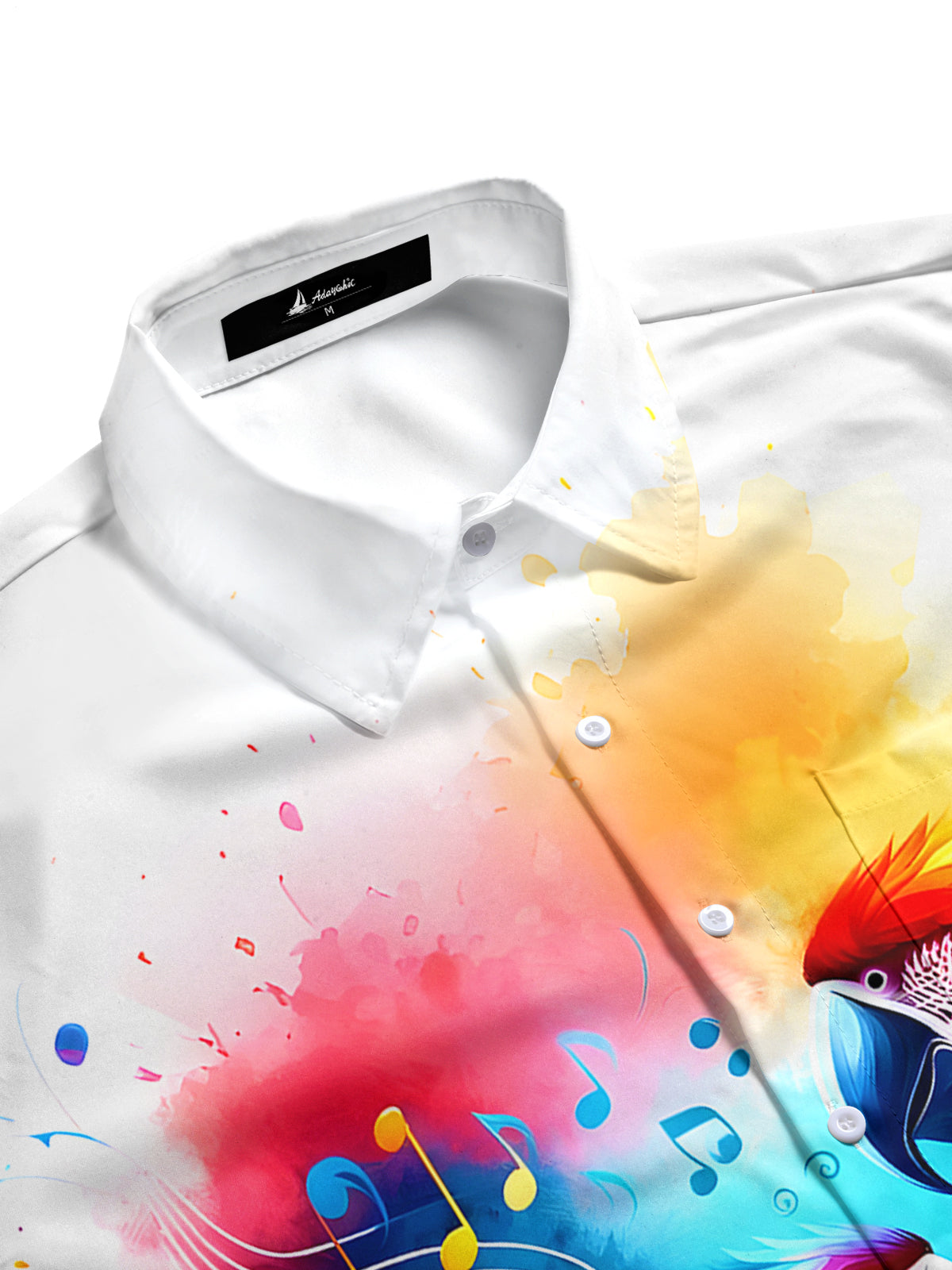 Parrot Musical Note Men's Pocket Short Sleeve Shirts