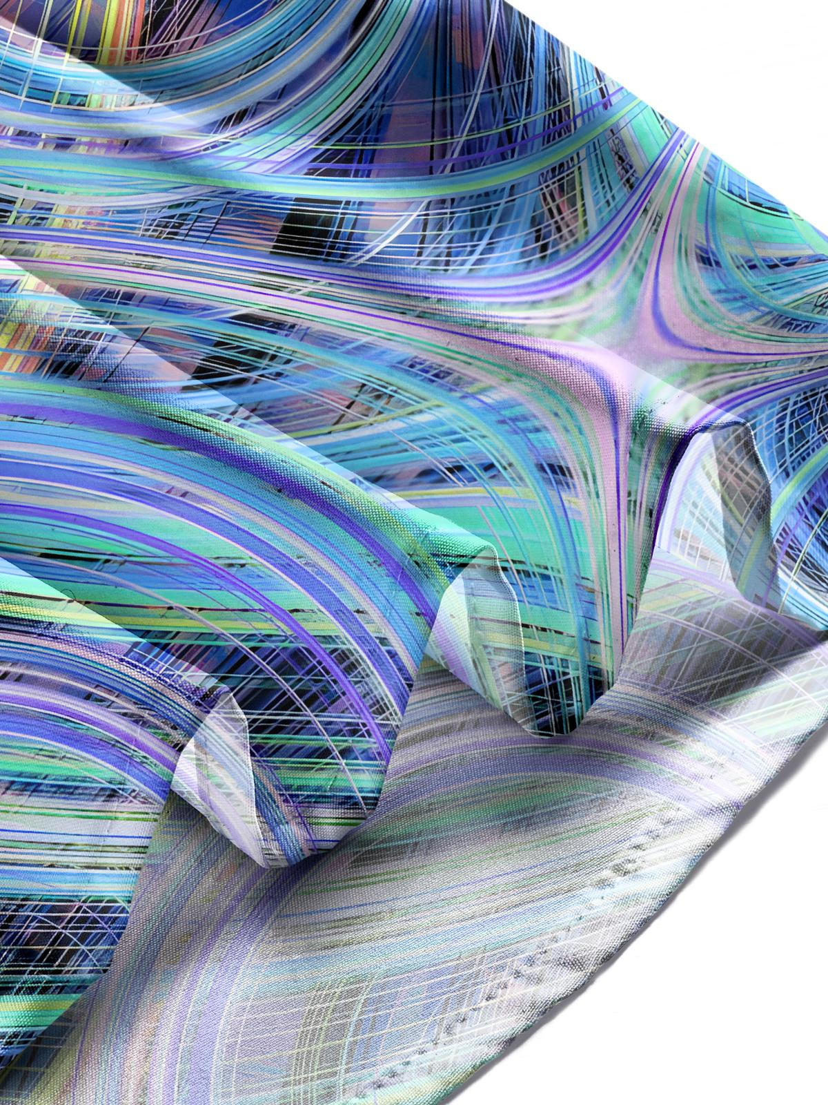 Abstract Line Print Men's Pocket Short Sleeve Shirts