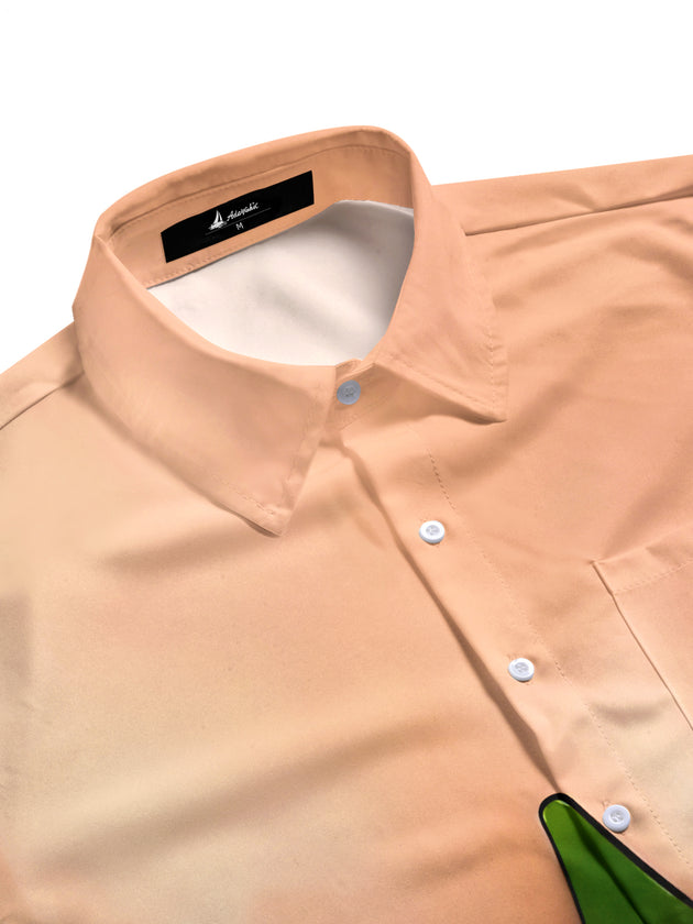 Men's funny Christmas print short sleeve shirt back view