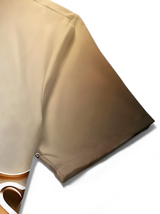 men's printed shirt close-up short sleeve